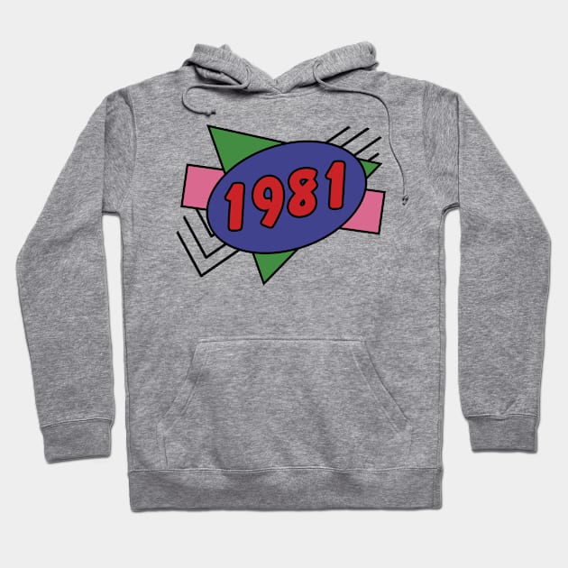 Year 1981 Retro 80s Graphic Hoodie by ellenhenryart